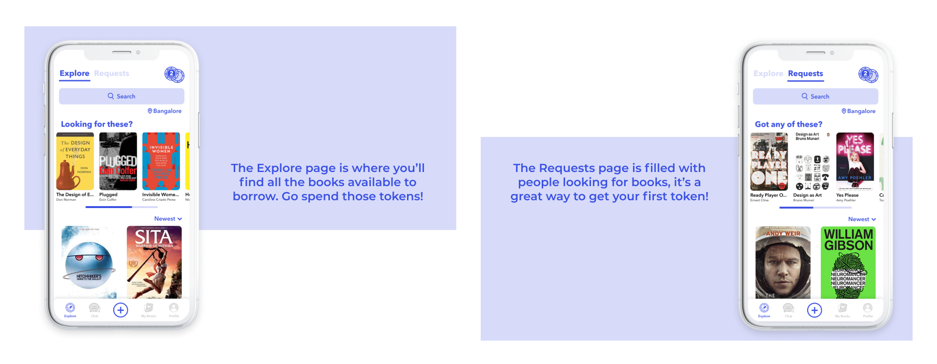 Explore and Requests Pages